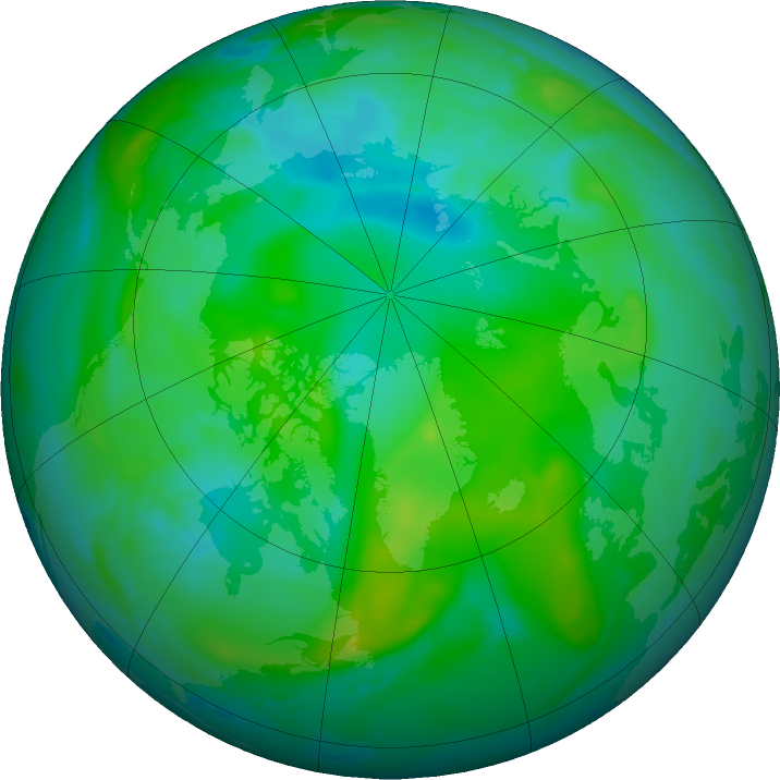 Arctic ozone map for 24 August 2019